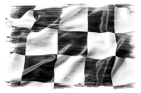 Checkered flag on plain background Illustrazione stock