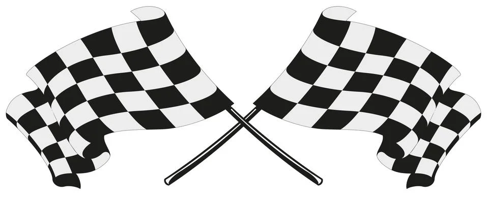 Checkered flag racing 库存插图