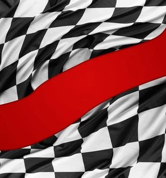 Checkered flag on red Stock Photos