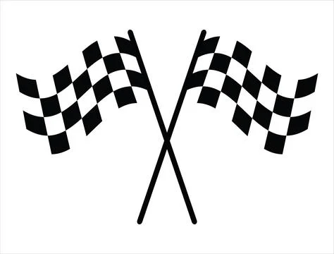 Checkered flag silhouette vector art Stock Illustration