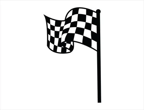 Checkered flag silhouette vector art Stock Illustration