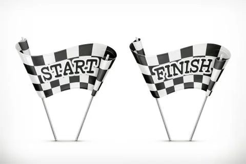 Checkered flag, start and finish vector icon Stock Illustration