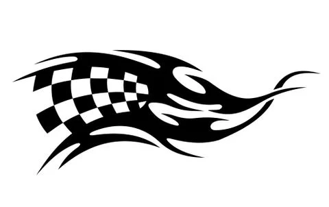 Checkered flag tattoo Illustrazione stock