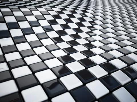 Checkered flag texture with wave pattern. 3D illustration Stock Illustration