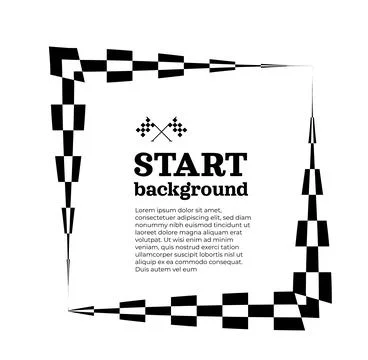 Checkered flag vector illustration frame border on white Stock Illustration