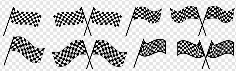 Checkered flag vector set illustration. Stock Illustration