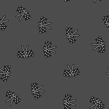 Checkered flag vehicle auto vector seamless pattern Stock Illustration