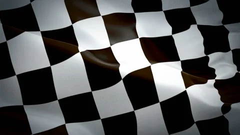 Checkered flag video waving in wind. Isolated Waving Checkered Flag. Chequered Stock Footage 104926958