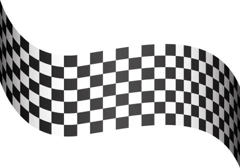 Checkered flag wave on white background vector. Stock Illustration
