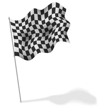 Checkered flag waving isolated, Vector Illustration Illustrazione stock
