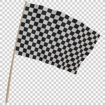 Checkered flag waving on a pole Stock Photos
