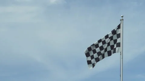 A checkered flag waving in the wind Stock Footage 131745102