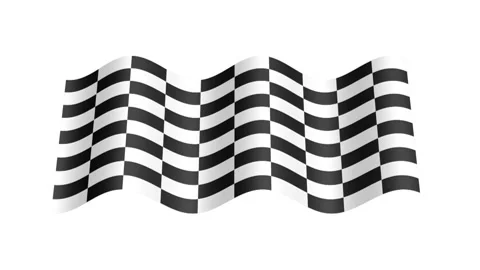 Checkered flag wavy, 3d animation loop Stock Footage 131510889