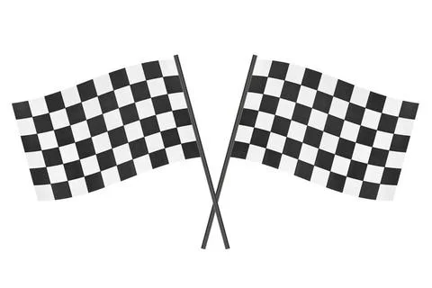 Checkered flags Checkered finish flags isolated on white background (Licen... Stock Photos