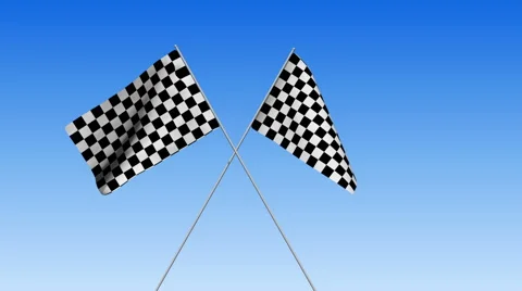 Checkered Flags (Matte) Stock Footage 40807444