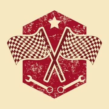 Checkered flags over cream background vector illustration Stock Illustration