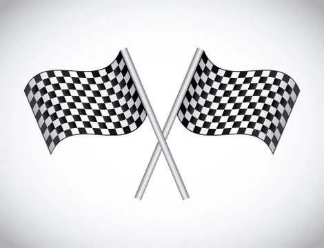 Checkered flags over gray background vector illustration Stock Illustration