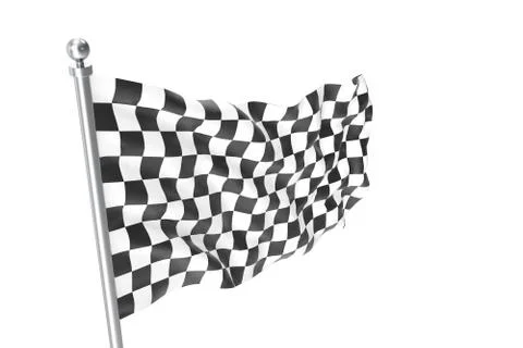 Checkered Flags. Racing flag, 3d rendering isolated on white Illustrazione stock
