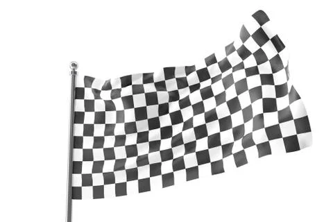 Checkered Flags. Racing flag, 3d rendering isolated on white Illustrazione stock