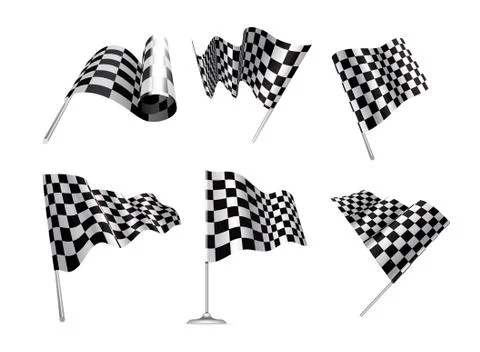 Checkered flags set Stock Illustration