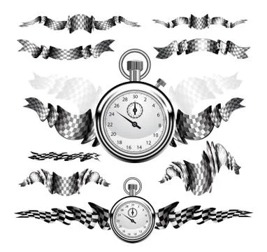 Checkered flags set illustration Stock Illustration