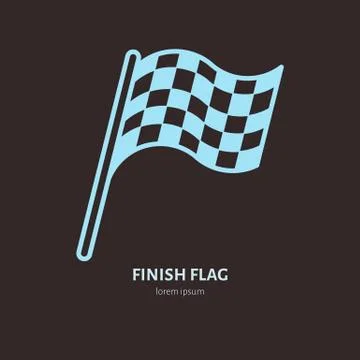 Checkered flags vector line icon. Speed automobile, racing car logo, driving Illustrazione stock