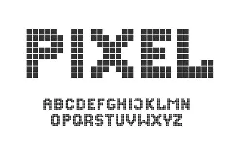 Checkered font in pixel style. Stock Illustration