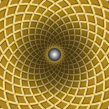 Checkered funnel. Rotating hole. Optical illusion Stock Illustration