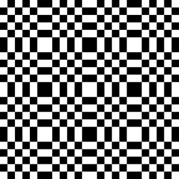 Checkered geometric pattern. Abstract uncolored pattern with squares / rectan Stock Illustration