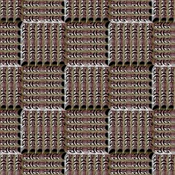 Checkered greek 3d seamless pattern. Geometric ornamental vector Stock Illustration