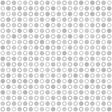 Checkered grey dot pattern with rings. Seamless vector background Stock Illustration