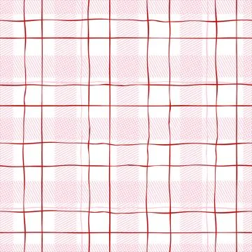 Checkered Grid Doodle Plaid Line Background Seamless Pattern For Girly Menu Or Stock Illustration