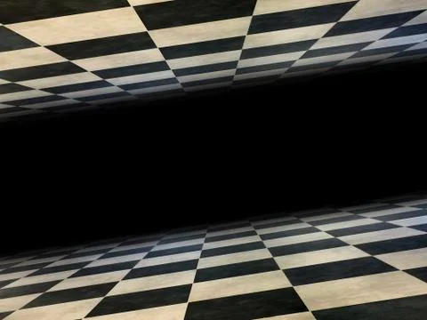 Checkered infinite room background. Foto stock