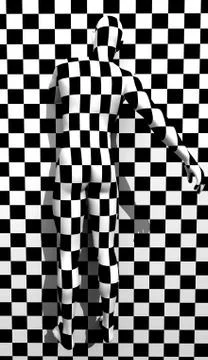 Checkered man on the wal イラスト素材