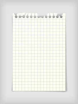 Checkered note paper sheet Stock Illustration