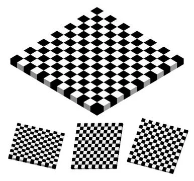 Checkered objects, checkered boards Ilustración de archivo
