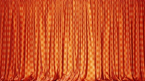 Checkered orange curtain 3D animation with alpha Stock Footage 152686271