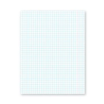 Checkered paper sheet. Blank white notebook page with shadow isolated on whit Stock Illustration