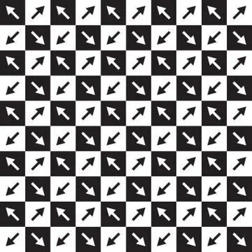 Checkered pattern with arrows Stock Illustration