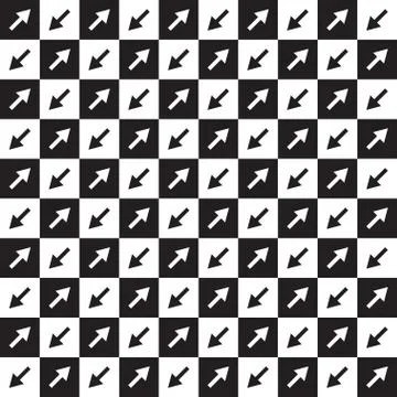 Checkered pattern with arrows Stock Illustration
