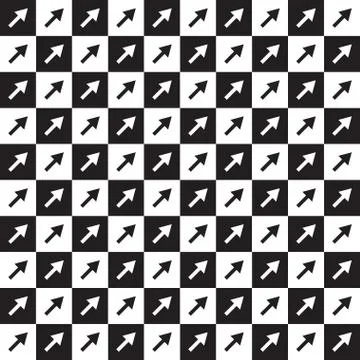 Checkered pattern with arrows Stock Illustration