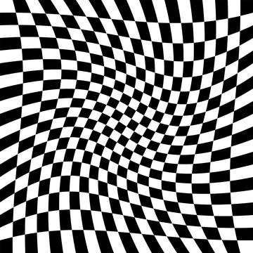 Checkered pattern background, checkerboard distorted squares 스톡 일러스트