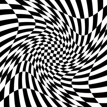 Checkered pattern background, checkerboard distorted squares Stock Illustration