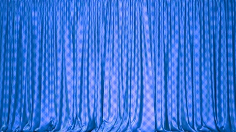 Checkered pattern blue curtain 3D animation with alpha Stock Footage 152474014