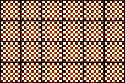 Checkered pattern of brown chess game boards Stock Photos