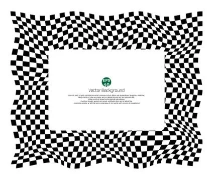 Checkered pattern of champ background with distort  black and white banner 스톡 일러스트