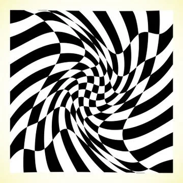 Checkered pattern (chess board, checker board) with distortion Stock Illustration