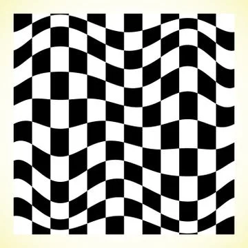 Checkered pattern (chess board, checker board) with distortion Illustrazione stock