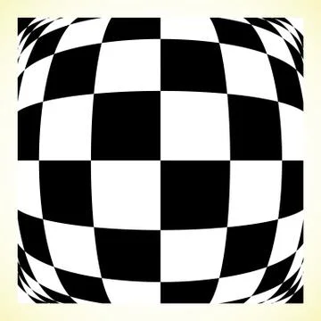 Checkered pattern (chess board, checker board) with distortion Illustrazione stock