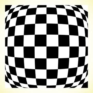 Checkered pattern (chess board, checker board) with distortion Stock Illustration